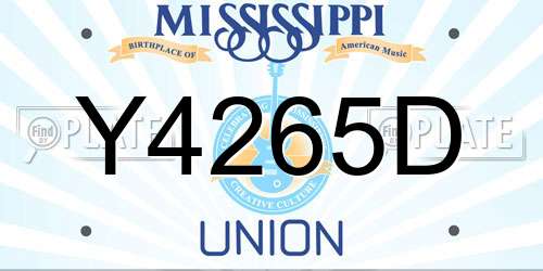 Y4265D Mississippi License Plate