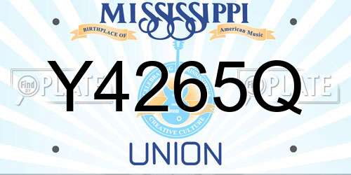 Y4265Q Mississippi License Plate