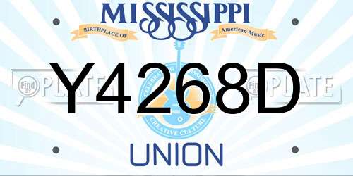 Y4268D Mississippi License Plate
