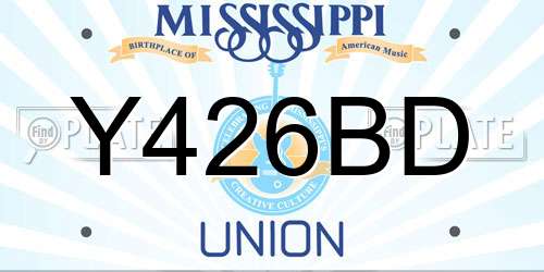 Y426BD Mississippi License Plate