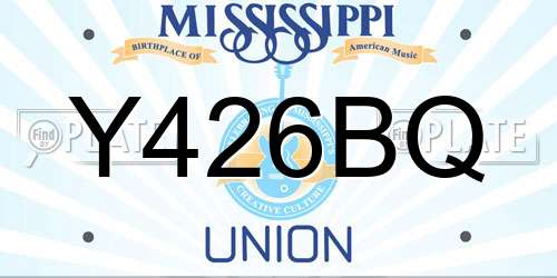 Y426BQ Mississippi License Plate