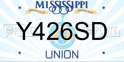 Y426SD Mississippi License Plate