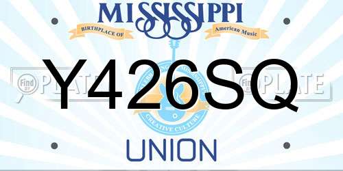Y426SQ Mississippi License Plate