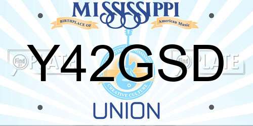 Y42GSD Mississippi License Plate