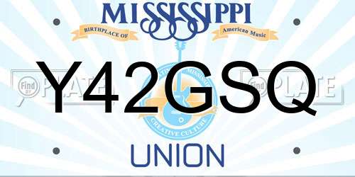 Y42GSQ Mississippi License Plate
