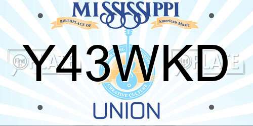 Y43WKD Mississippi License Plate