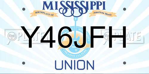Y46JFH Mississippi License Plate