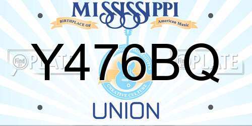 Y476BQ Mississippi License Plate