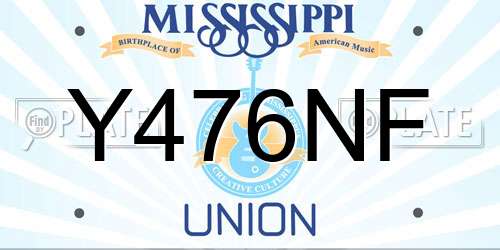 Y476NF Mississippi License Plate