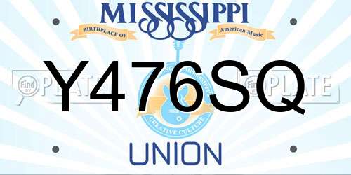 Y476SQ Mississippi License Plate