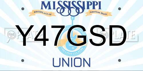 Y47GSD Mississippi License Plate