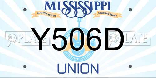 Y506D Mississippi License Plate