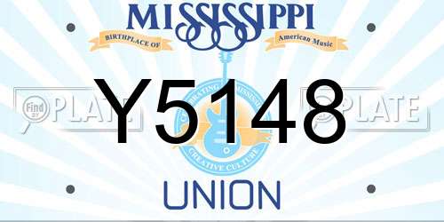 Y5148 Mississippi License Plate