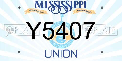Y5407 Mississippi License Plate