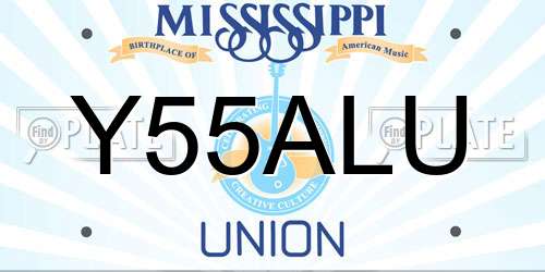 Y55ALU Mississippi License Plate