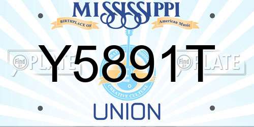 Y5891T Mississippi License Plate