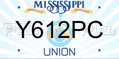 Y612PC Mississippi License Plate
