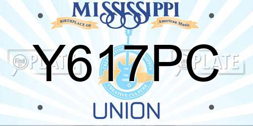 Y617PC Mississippi License Plate