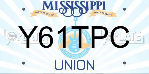 Y61TPC Mississippi License Plate