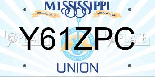 Y61ZPC Mississippi License Plate