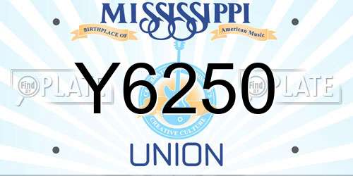 Y6250 Mississippi License Plate