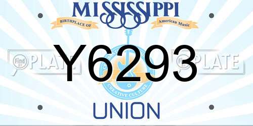 Y6293 Mississippi License Plate
