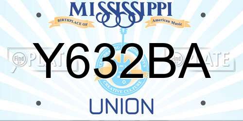 Y632BA Mississippi License Plate