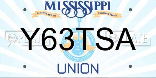 Y63TSA Mississippi License Plate