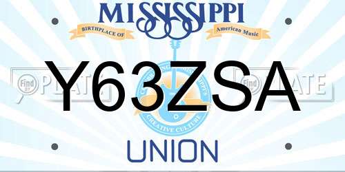 Y63ZSA Mississippi License Plate