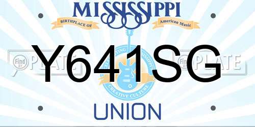 Y641SG Mississippi License Plate