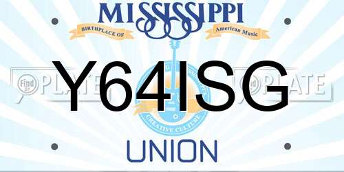 Y64ISG Mississippi License Plate