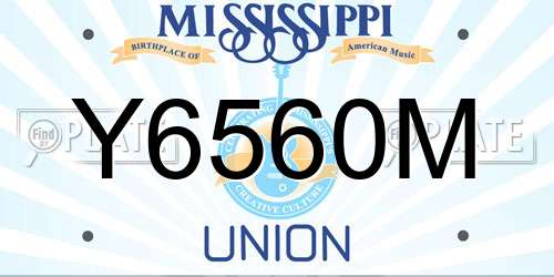 Y6560M Mississippi License Plate