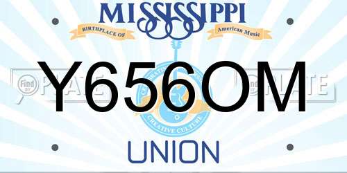 Y656OM Mississippi License Plate