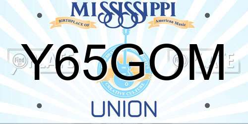 Y65GOM Mississippi License Plate