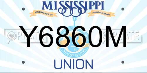Y6860M Mississippi License Plate