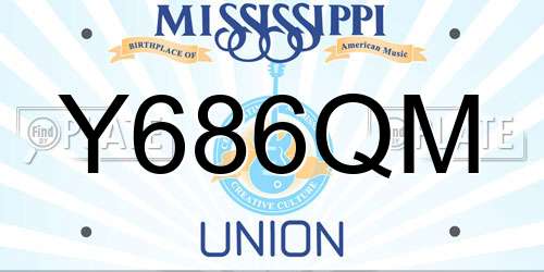Y686QM Mississippi License Plate