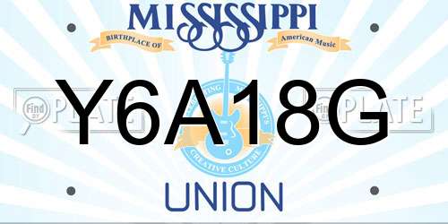 Y6A18G Mississippi License Plate