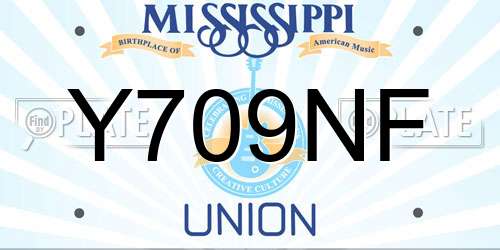 Y709NF Mississippi License Plate