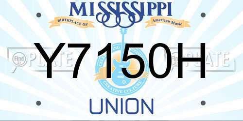 Y7150H Mississippi License Plate