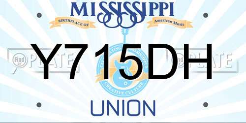 Y715DH Mississippi License Plate