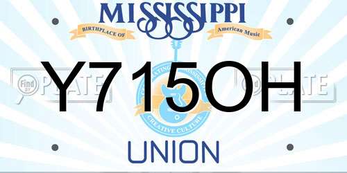 Y715OH Mississippi License Plate