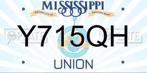 Y715QH Mississippi License Plate