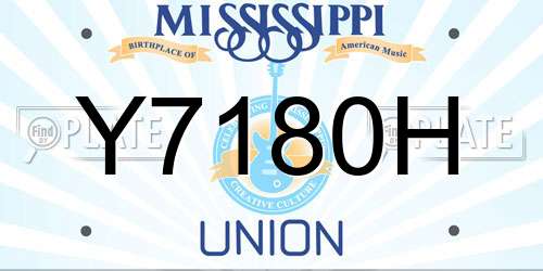 Y7180H Mississippi License Plate