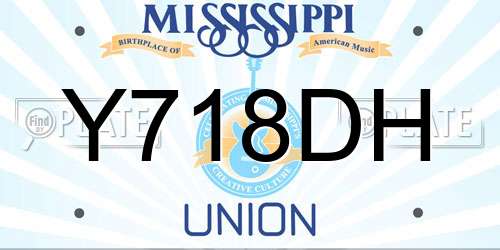 Y718DH Mississippi License Plate
