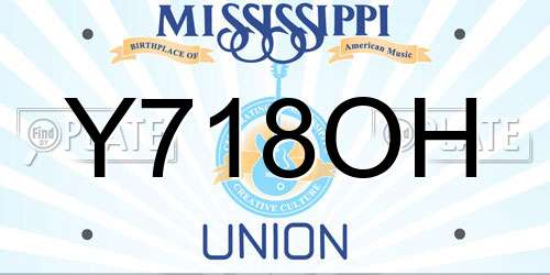 Y718OH Mississippi License Plate