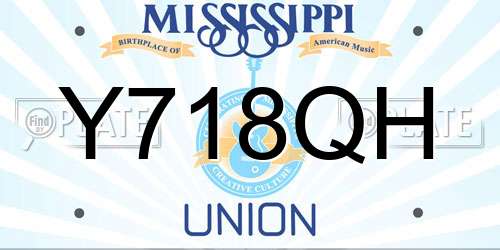 Y718QH Mississippi License Plate