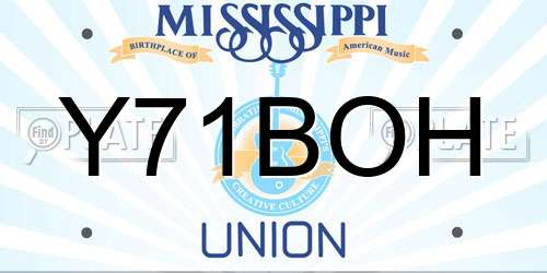 Y71BOH Mississippi License Plate