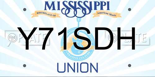 Y71SDH Mississippi License Plate