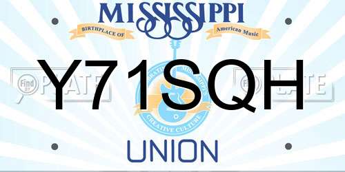 Y71SQH Mississippi License Plate