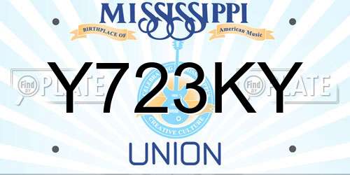 Y723KY Mississippi License Plate